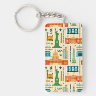 Landmarks of United States of America Keychain