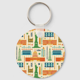 Landmarks of United States of America Keychain