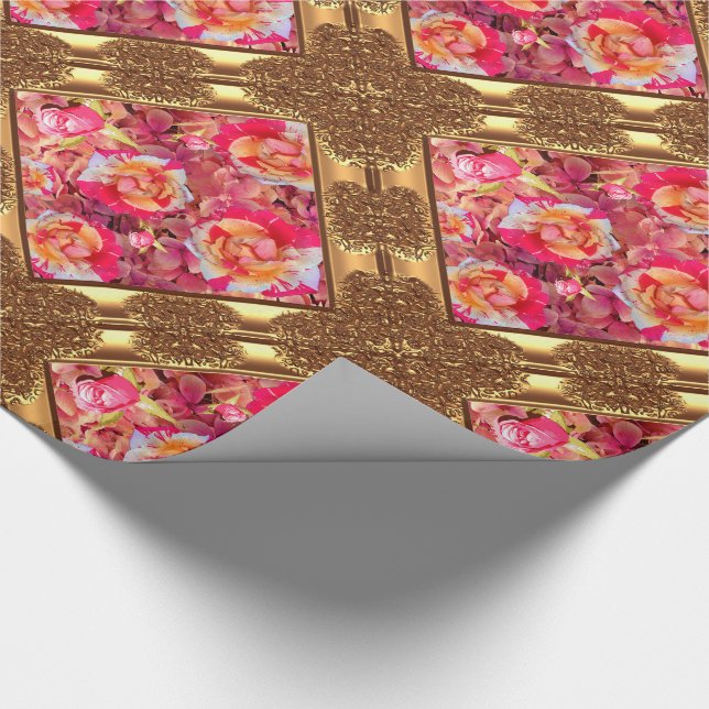 Landon's Elegant Chic Floral Romance Wrapping Paper (Corner)