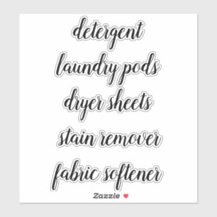 Landry Room Home Organization Script Label Sticker