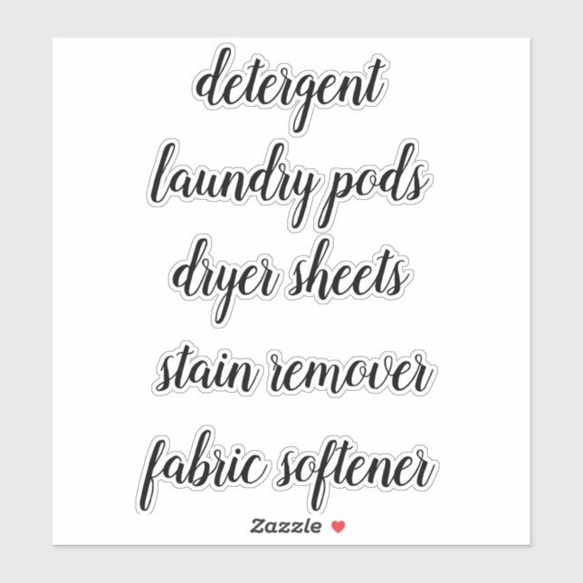 Landry Room Home Organization Script Label Sticker (Sheet)