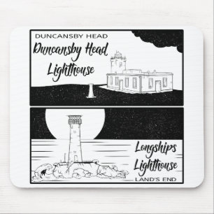 Land's End John o' groats lighthouses Mouse Pad