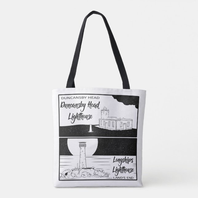 Land's End John o' groats lighthouses Tote Bag (Back)