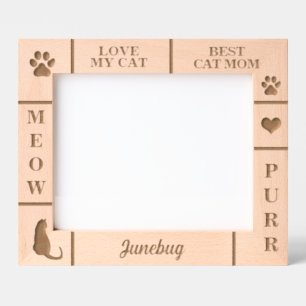 Landscape 10x8 BEST Cat MOM Ever Custom Name Etched Frames