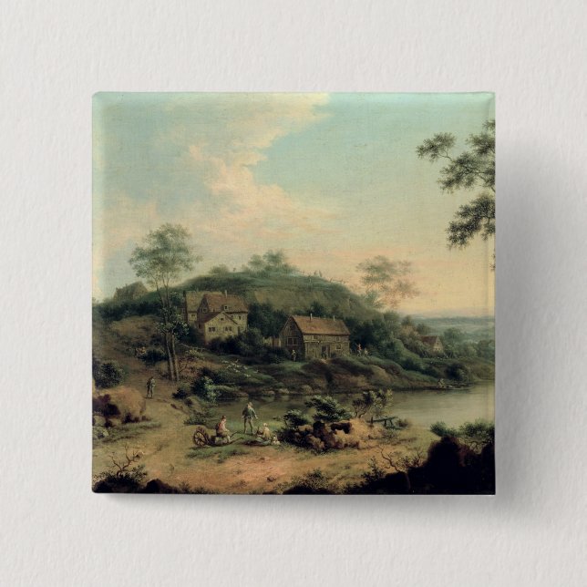 Landscape, 1758 2 inch square button (Front)