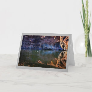 Landscape 49 Sunny colour rocks river white duck Card