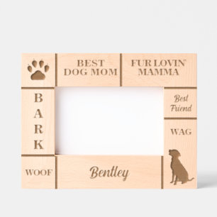 Landscape 6x4 BEST Dog MOM Ever Custom Name Etched Frames