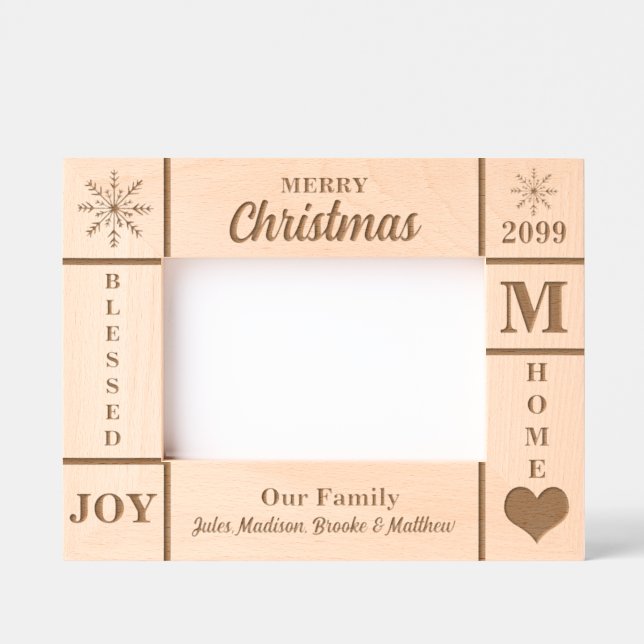 Landscape 6x4 Christmas Our Family Personalized Etched Frames (Front)