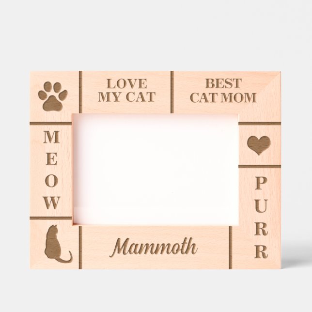 Landscape 7x5 BEST Cat MOM Ever Custom Name Etched Frames (Front)