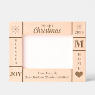 Landscape 7x5 Christmas Our Family Personalized Etched Frames