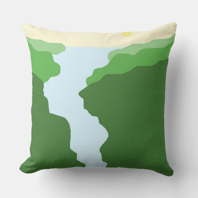 landscape abstract art throw pillow (Front)