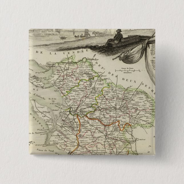 Landscape and Forest 2 Inch Square Button (Front)