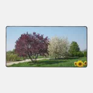 Landscape and Sunflowers Desk Mat