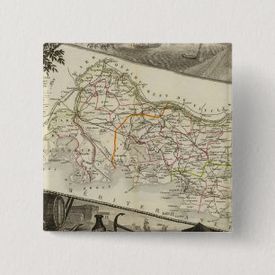 Landscape and towns 2 inch square button
