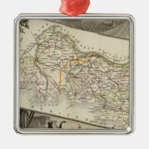 Landscape and towns metal ornament
