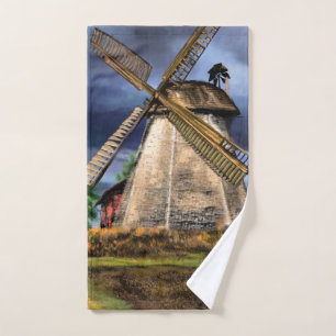 Landscape and Weather in the Netherlands - Drawing Bath Towel Set