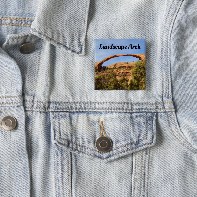 Landscape Arch at Arches National Park 2 Inch Square Button (In Situ)