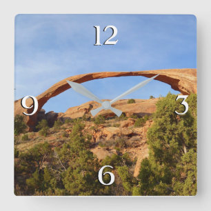 Landscape Arch at Arches National Park Square Wall Clock