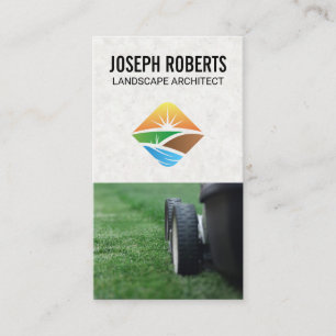 Landscape Architect Logo   Lawnmower   Gardening Business Card