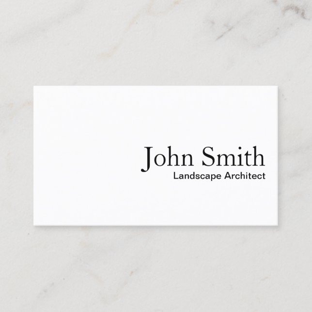 Landscape Architect Plain White Business Card (Front)