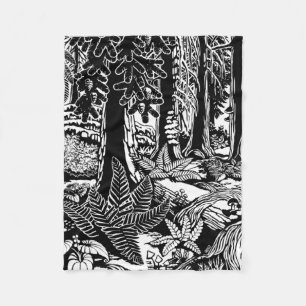 Landscape Art Blankets  B&W Canada Forest Blankets