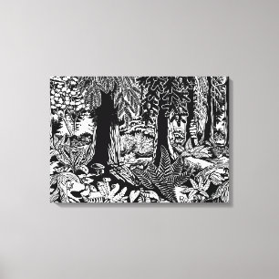 Landscape Art Prints B & W Forest Art Canvas Print