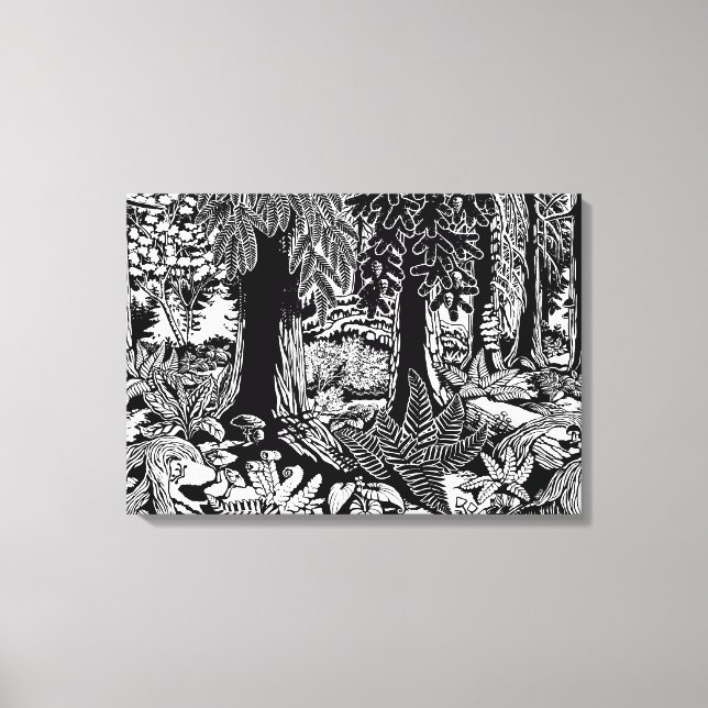 Landscape Art Prints B & W Forest Art Canvas Print (Front)