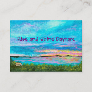 Landscape Art Seashore Beach Sunrise Daycare Business Card