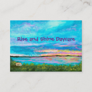 Landscape Art Seashore Beach Sunrise Daycare Business Card
