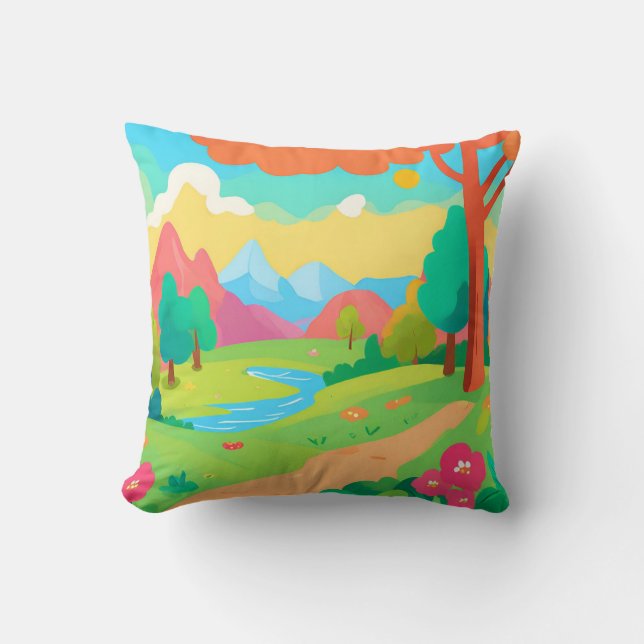 landscape art Throw Pillow (Front)