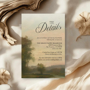 Landscape Art Wedding Details Card