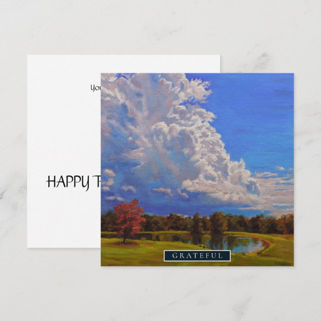 Landscape Art with Beautiful Blue Sky Holiday Card (Front/Back)