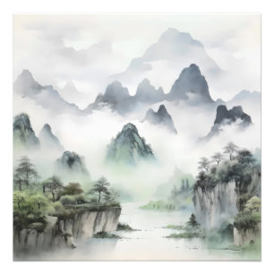 Landscape Asian Painting Photo Print
