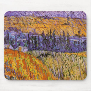 Landscape at Auvers in Rain by Vincent van Gogh Mouse Pad
