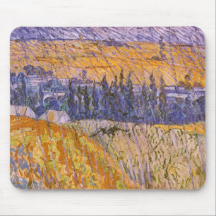 Landscape at Auvers in the Rain, Vincent van Gogh Mouse Pad