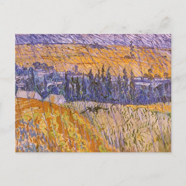 Landscape at Auvers in the Rain, Vincent van Gogh Postcard (Front)