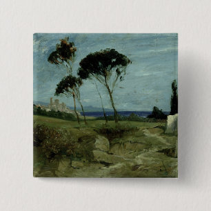 Landscape at Nettuno, 1887 2 Inch Square Button