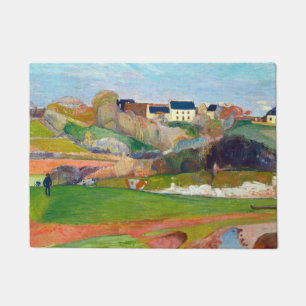 Landscape at Pouldu painting by Paul Gauguin Doormat