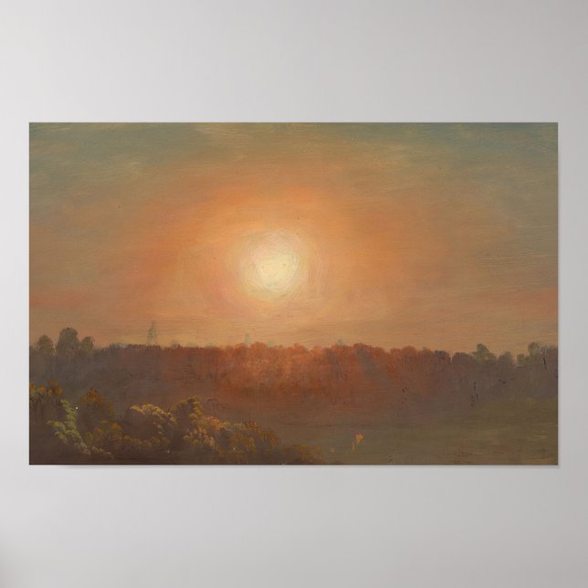 Landscape at sunset (1860–70) Frederic Edwin  Poster (Front)
