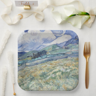  Landscape Behind Saint-Paul Vincent van Gogh     Paper Plate