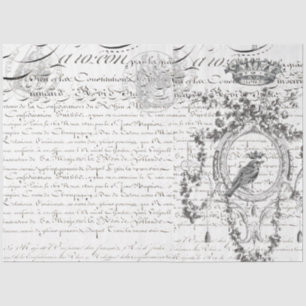 Landscape Bird Script Decoupage Paper