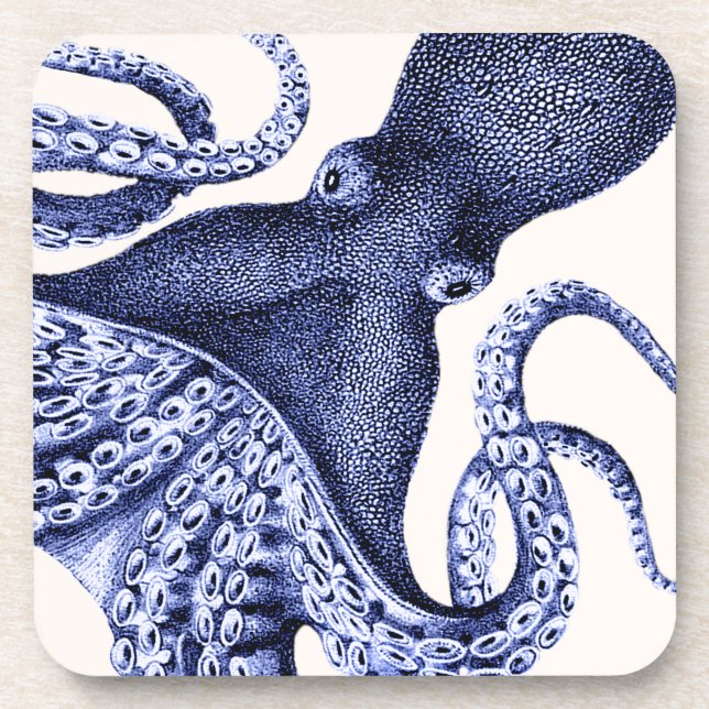 Landscape Blue Octopus Coaster (Front)