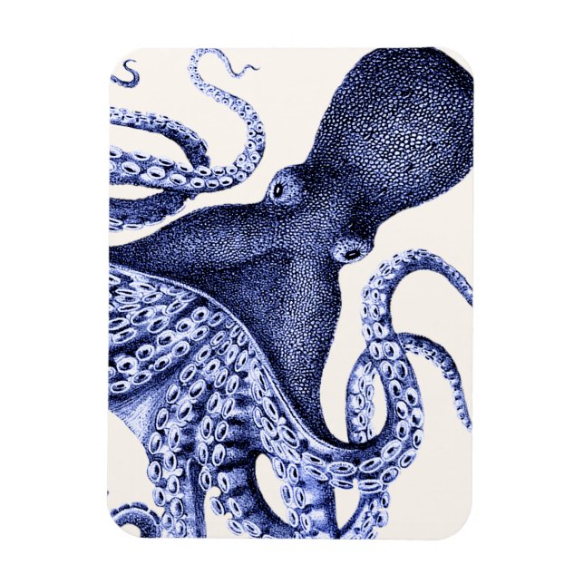 Landscape Blue Octopus Magnet (Vertical)