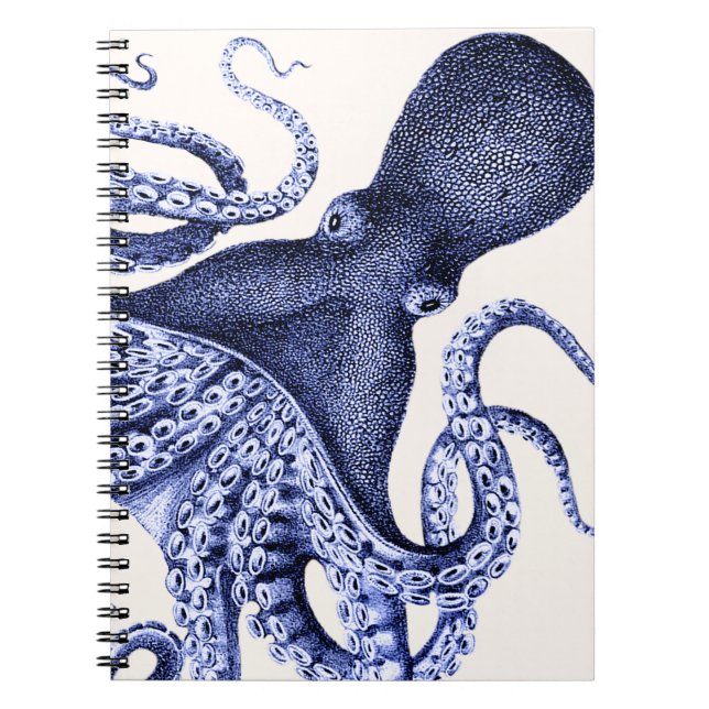 Landscape Blue Octopus Notebook (Front)