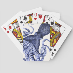 Landscape Blue Octopus Playing Cards