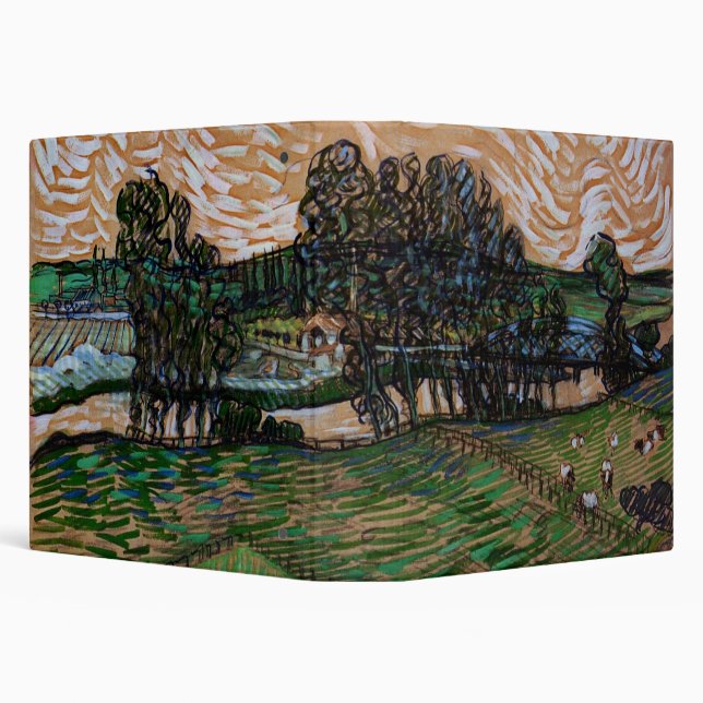 Landscape, Bridge Across Oise by Vincent van Gogh Binder (Background)