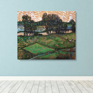 Landscape, Bridge Across Oise by Vincent van Gogh Canvas Print