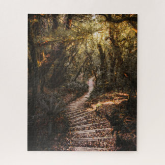 Landscape Brown Green Magic Forest Autumn Fall  Jigsaw Puzzle