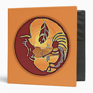 Landscape Button - Kokopelli Moon Feather 1 Binder
