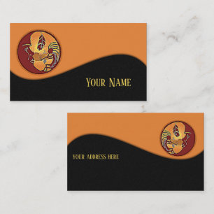 Landscape Button - Kokopelli Moon Feather 1 Business Card